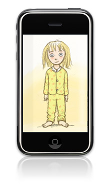 Sweat Pea on an iphone